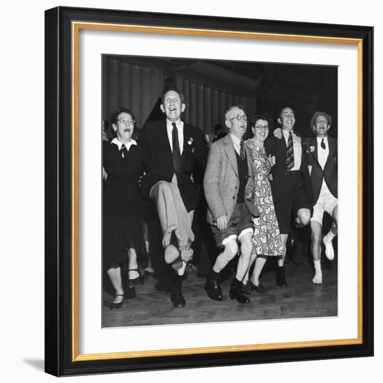 People Celebrating Devaluation of the Pound During a Labor Party Rally-Mark Kauffman-Framed Photographic Print