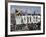 People Climbing and Sitting on a Mexico '68 Sign at the Summer Olympics-John Dominis-Framed Photographic Print