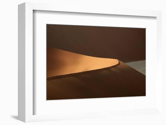 People climbing sand dunes beside Deadvlei, near Sossusvlei, Namib-NaukluftNP, Namibia, Africa-David Wall-Framed Photographic Print