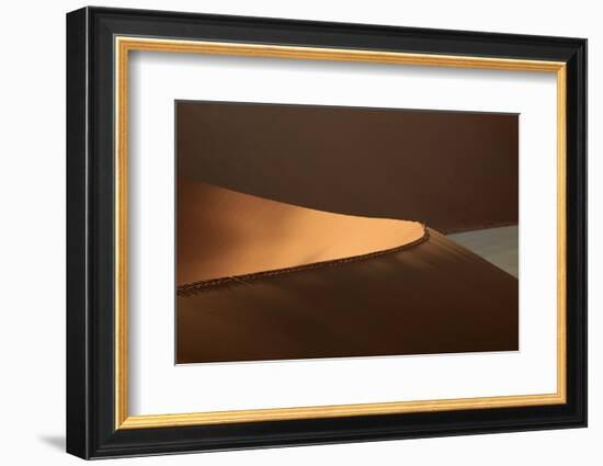 People climbing sand dunes beside Deadvlei, near Sossusvlei, Namib-NaukluftNP, Namibia, Africa-David Wall-Framed Photographic Print