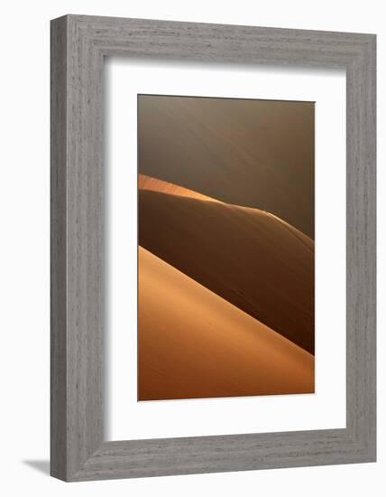 People climbing sand dunes beside Deadvlei, near Sossusvlei, Namib-NaukluftNP, Namibia, Africa-David Wall-Framed Photographic Print