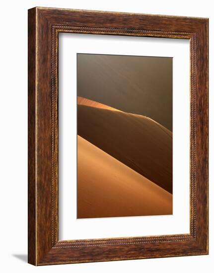 People climbing sand dunes beside Deadvlei, near Sossusvlei, Namib-NaukluftNP, Namibia, Africa-David Wall-Framed Photographic Print