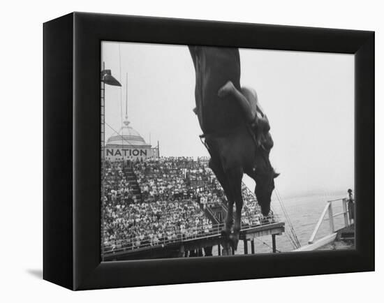 People Come Out to See the Diving Horse-Peter Stackpole-Framed Premier Image Canvas