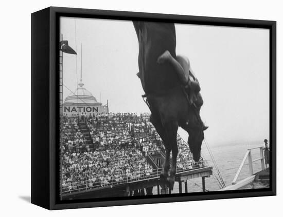 People Come Out to See the Diving Horse-Peter Stackpole-Framed Premier Image Canvas