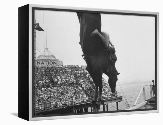 People Come Out to See the Diving Horse-Peter Stackpole-Framed Premier Image Canvas