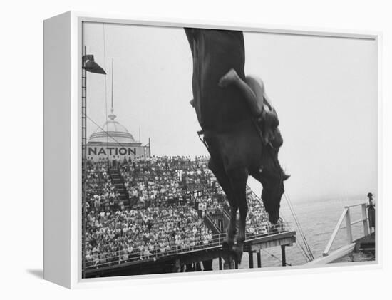 People Come Out to See the Diving Horse-Peter Stackpole-Framed Premier Image Canvas