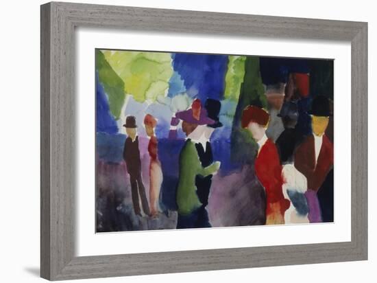 People, Coming across Each Other, 1913-Auguste Macke-Framed Giclee Print