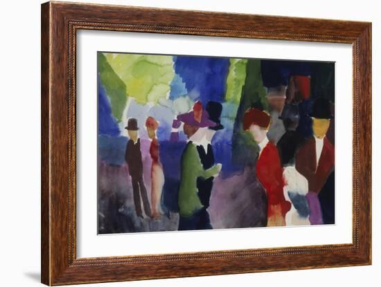 People, Coming across Each Other, 1913-Auguste Macke-Framed Giclee Print