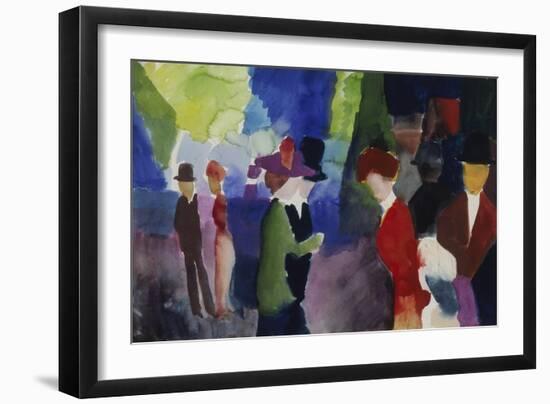 People, Coming across Each Other, 1913-Auguste Macke-Framed Giclee Print