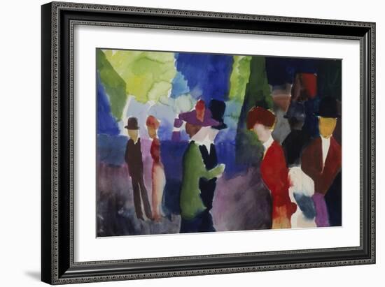 People, Coming across Each Other, 1913-Auguste Macke-Framed Giclee Print