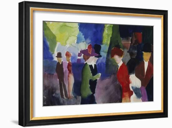 People, Coming across Each Other, 1913-Auguste Macke-Framed Giclee Print