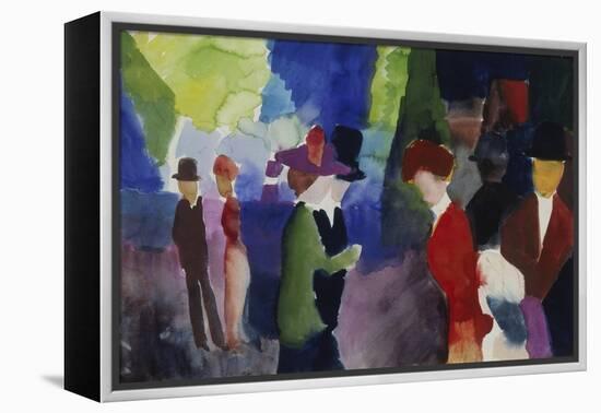 People, Coming across Each Other, 1913-Auguste Macke-Framed Premier Image Canvas