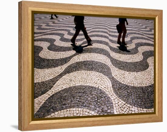 People Crossing Praca Dom Pedro IV (Rossio), Lisbon, Portugal-Martin Lladó-Framed Premier Image Canvas