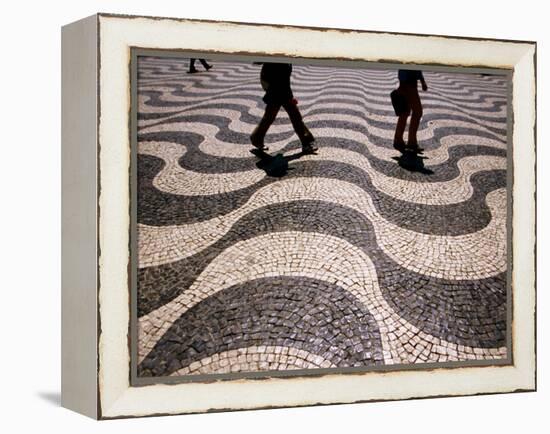 People Crossing Praca Dom Pedro IV (Rossio), Lisbon, Portugal-Martin Lladó-Framed Premier Image Canvas