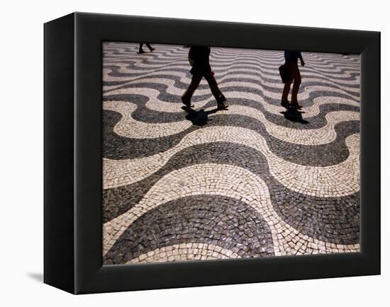 People Crossing Praca Dom Pedro IV (Rossio), Lisbon, Portugal-Martin Lladó-Framed Premier Image Canvas