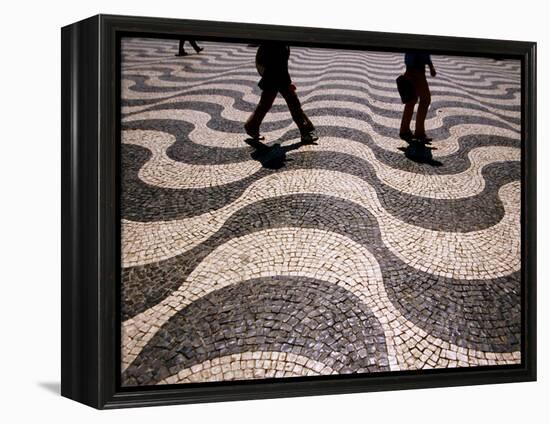 People Crossing Praca Dom Pedro IV (Rossio), Lisbon, Portugal-Martin Lladó-Framed Premier Image Canvas