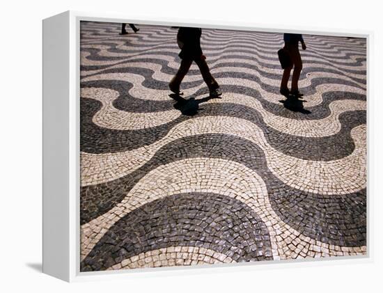 People Crossing Praca Dom Pedro IV (Rossio), Lisbon, Portugal-Martin Lladó-Framed Premier Image Canvas