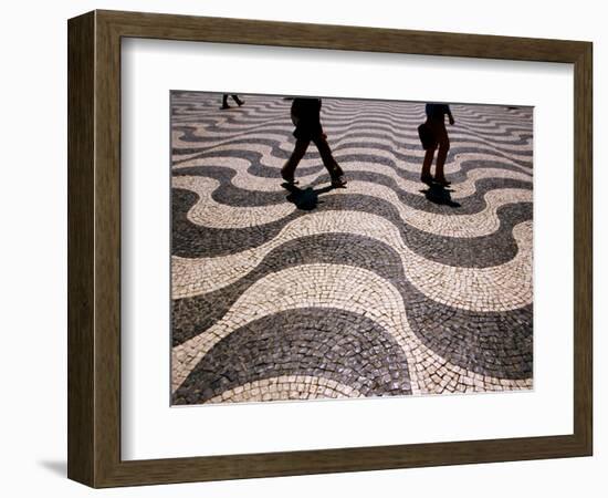 People Crossing Praca Dom Pedro IV (Rossio), Lisbon, Portugal-Martin Lladó-Framed Photographic Print