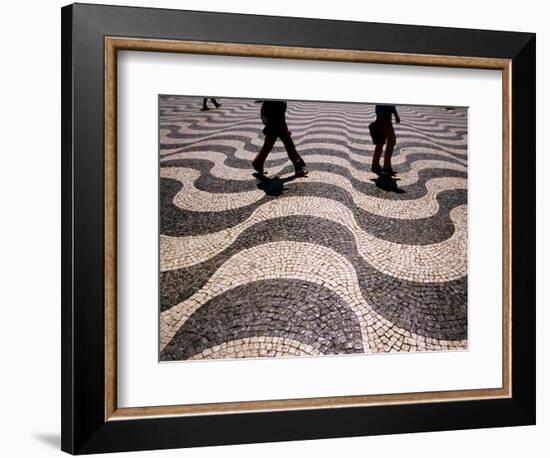 People Crossing Praca Dom Pedro IV (Rossio), Lisbon, Portugal-Martin Lladó-Framed Photographic Print