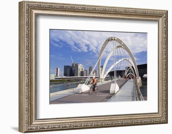 People Crossing Seafarers Bridge, Melbourne, Victoria, Australia, Pacific-Ian Trower-Framed Photographic Print