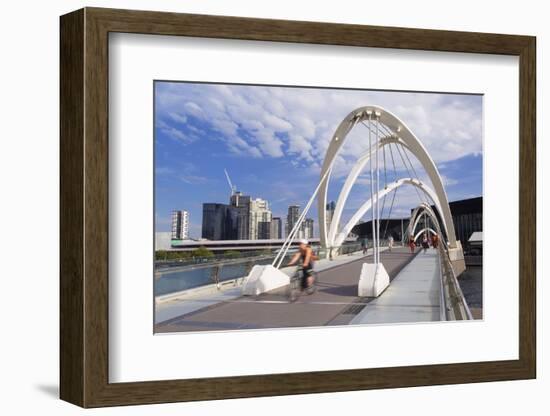 People Crossing Seafarers Bridge, Melbourne, Victoria, Australia, Pacific-Ian Trower-Framed Photographic Print