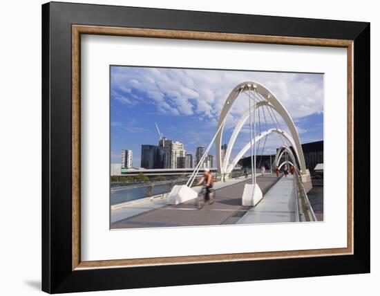 People Crossing Seafarers Bridge, Melbourne, Victoria, Australia, Pacific-Ian Trower-Framed Photographic Print