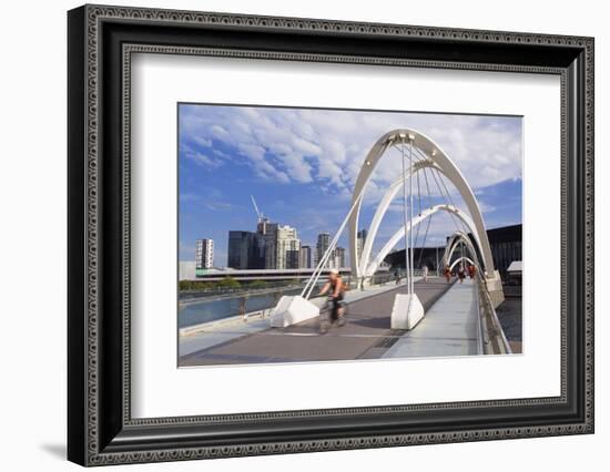 People Crossing Seafarers Bridge, Melbourne, Victoria, Australia, Pacific-Ian Trower-Framed Photographic Print