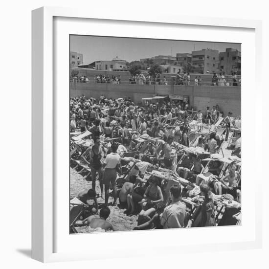 People Crowding the Tel Aviv Beach on a Saturday Morning-null-Framed Photographic Print