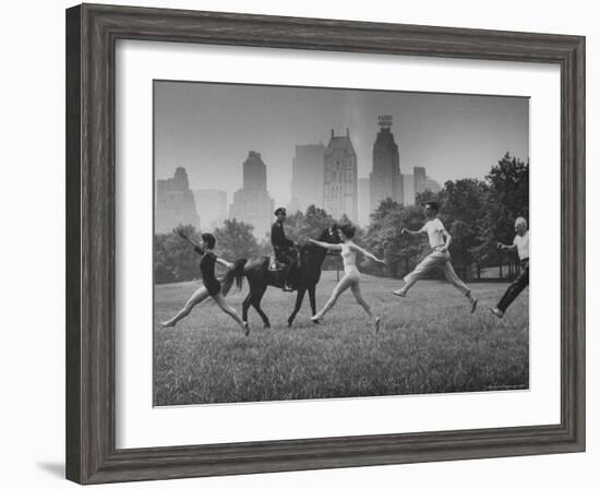 People Dancing in Central Park-Leonard Mccombe-Framed Photographic Print