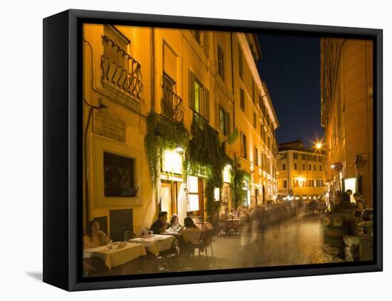People Dining at Outside Restaurant, Rome, Lazio, Italy, Europe-Angelo Cavalli-Framed Premier Image Canvas