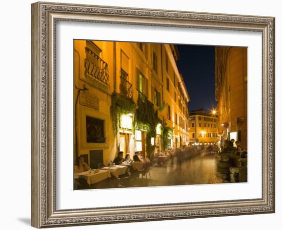 People Dining at Outside Restaurant, Rome, Lazio, Italy, Europe-Angelo Cavalli-Framed Photographic Print