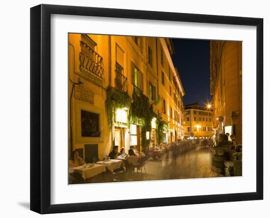 People Dining at Outside Restaurant, Rome, Lazio, Italy, Europe-Angelo Cavalli-Framed Photographic Print