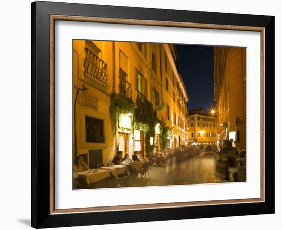 People Dining at Outside Restaurant, Rome, Lazio, Italy, Europe-Angelo Cavalli-Framed Photographic Print