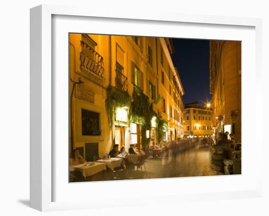 People Dining at Outside Restaurant, Rome, Lazio, Italy, Europe-Angelo Cavalli-Framed Photographic Print