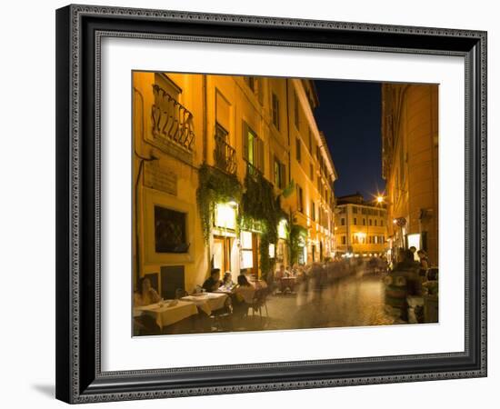 People Dining at Outside Restaurant, Rome, Lazio, Italy, Europe-Angelo Cavalli-Framed Photographic Print