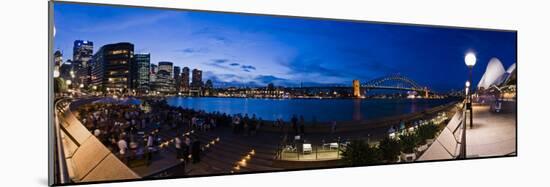 People Drinking at Opera House Bar at Sydney Opera House, Harbour Bridge and Skyline, Australia-Giles Bracher-Mounted Photographic Print