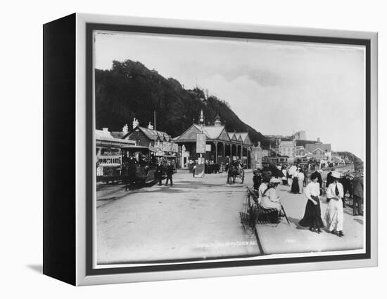 People Enjoy a Walk Along the Promenade, in Douglas, Isle of Man-null-Framed Premier Image Canvas