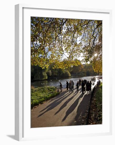 People Enjoy an Autumn Walk in St James's Park in Autumn-Julian Love-Framed Photographic Print