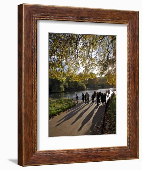 People Enjoy an Autumn Walk in St James's Park in Autumn-Julian Love-Framed Photographic Print