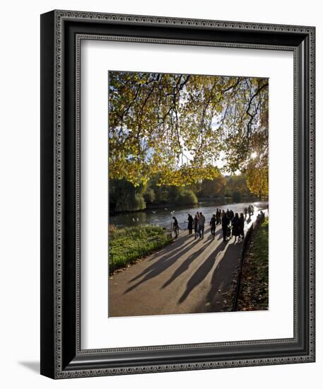 People Enjoy an Autumn Walk in St James's Park in Autumn-Julian Love-Framed Photographic Print