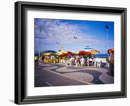 People Enjoying a Meal Near Copacabana Beach, Rio De Janeiro, Brazil-Tom Haseltine-Framed Photographic Print