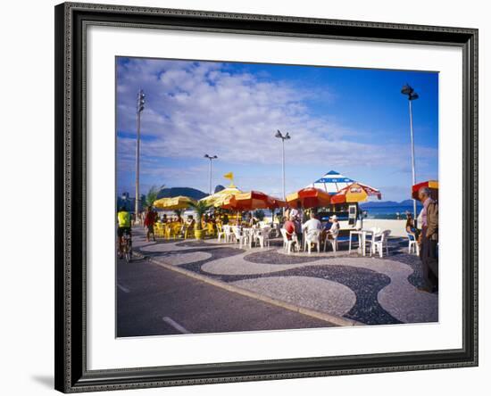 People Enjoying a Meal Near Copacabana Beach, Rio De Janeiro, Brazil-Tom Haseltine-Framed Photographic Print