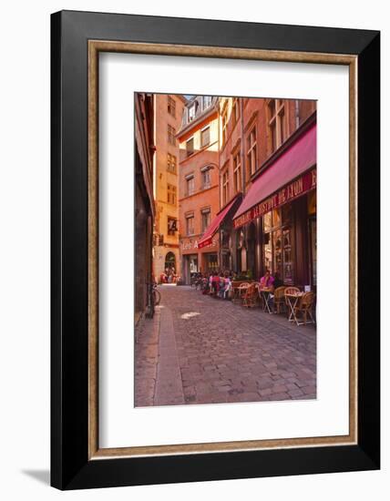 People Enjoying the Restaurants of Vieux Lyon, Lyon, Rhone, Rhone-Alpes, France, Europe-Mark Sunderland-Framed Photographic Print