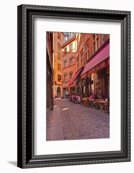 People Enjoying the Restaurants of Vieux Lyon, Lyon, Rhone, Rhone-Alpes, France, Europe-Mark Sunderland-Framed Photographic Print