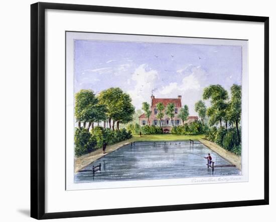 People Fishing in Peerless Pool, City Road, Finsbury, London, C1800-CH Matthews-Framed Giclee Print