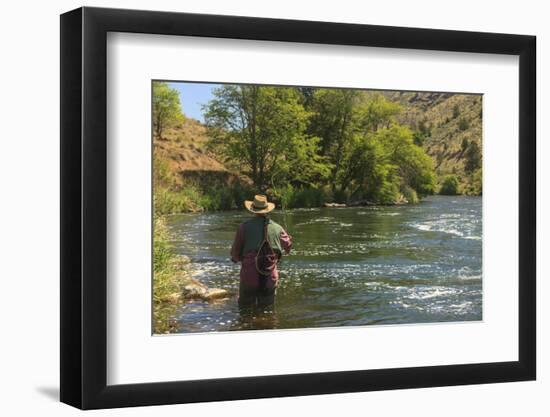 People fly fishing, Lower Deschutes River, Central Oregon, USA-Stuart Westmorland-Framed Photographic Print