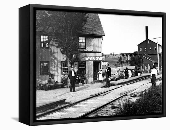 People Hanging Around Outside Railroad Station-Wallace G^ Levison-Framed Premier Image Canvas