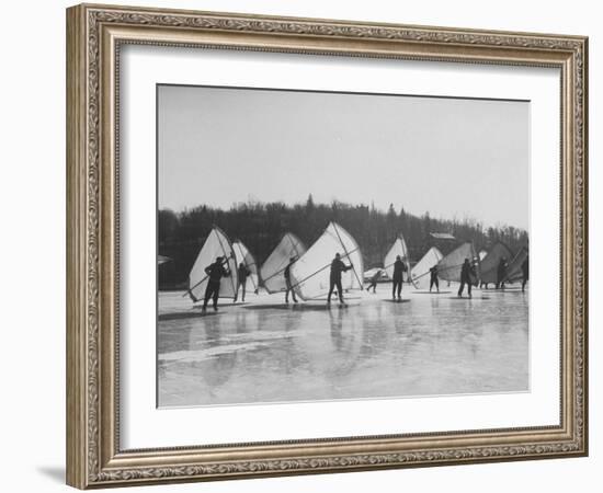 People Ice Skate Sailing on a Lake-Ralph Morse-Framed Photographic Print