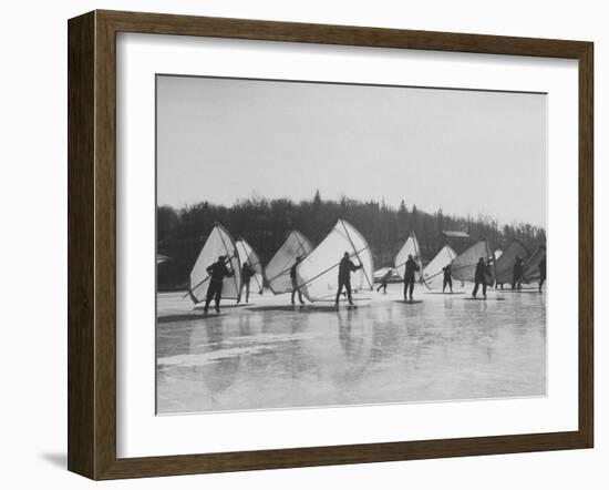 People Ice Skate Sailing on a Lake-Ralph Morse-Framed Photographic Print