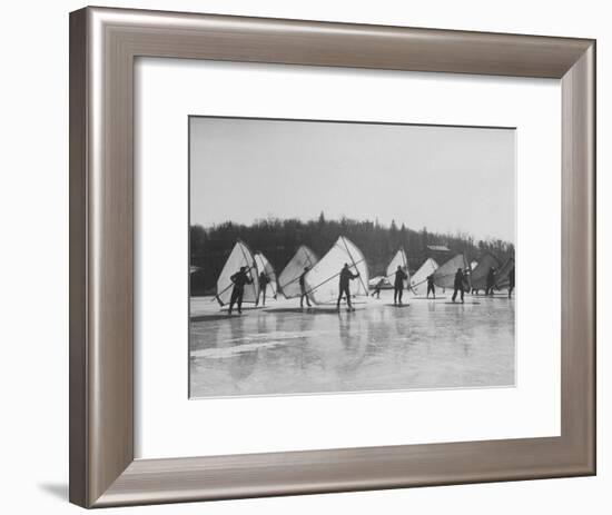 People Ice Skate Sailing on a Lake-Ralph Morse-Framed Photographic Print